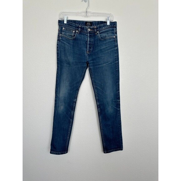 APC Petit Standard Jean Droit Etroit Button Fly Blue Tapered Leg Jeans Size 31
